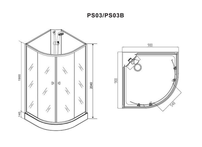 Sanotechnik RIO sprchový box štvrťkruh bez strechy 90x90x203 cm, biely, PS03