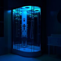 Parná sprchová kabína Insignia Premium1100x700mm - čierny rám/ľavé prevedenie