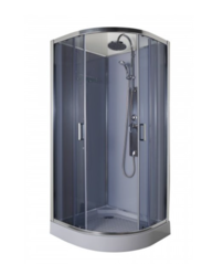 Sanotechnik SAMBA sprchový box štvrťkruh bez strechy, 90x90x225cm, sivý