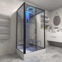 Sprchová kabína Insignia 115 Platinum, Čierny rám Model 2023