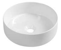 INFINITY ROUND keramické umývadlo na dosku, priemer 36x12 cm, biela