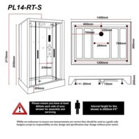 Sprchová kabína Platinium Twin 1400x900mm Black Frame