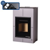 Krbové kachle HS Flamingo Saporo 11/5 Šedá ER s výmenníkom a el reguláciou - AQUAFLAM