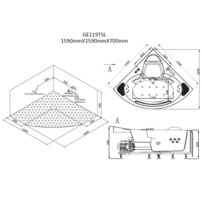 EAGO GE119TSL 158x158 hydromasážna vaňa