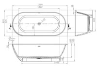 Špeciálna vaňa Lily 175x82 cm čierna P