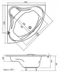 Emily hydromasážna vaňa +systém 4+4+2 140x140