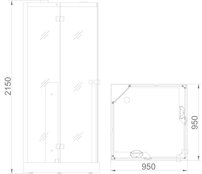 Parný sprchový box + infračervená kabína D61, 95x95x215cm