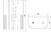 Parný sprchový box + infračervená kabína D77, 143x85x215cm