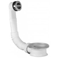 Umyvadlový prepad s odpadovým medzikusom, mriežka ABS/chróm