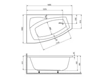 THALEILA SURF 160x105 hydromasážní Pravé/Lavé