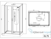 Sanotechnik QuickLine SKY 3, sprchový box obdĺžnik 120x80x225cm, CL75
