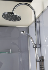 Sanotechnik SAMBA sprchový box štvrťkruh bez strechy, 90x90x225cm, sivý