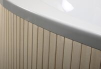 Čelný panel z tropického dreva pre rohové a asymetrické vane (v rôznych farbách)