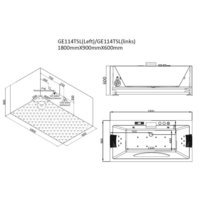AWT GE114TSL 180 x 90 pravé