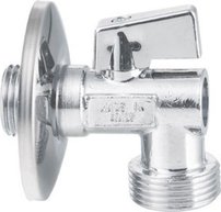 Pračkový guľový ventil so spätným ventilom 3/4'x1/2' - L, chróm