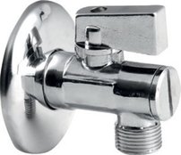 Rohový guľový ventil 3/8'x1/2', bez matky, s filtrom, chróm
