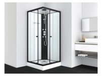 Sanotechnik STIL black sprchový box štvorec bez strechy, 90x90x225cm