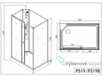 Sanotechnik VIVA 1 black sprchový box obdĺžnnik bez strechy, 120x80x225cm