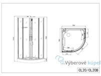 QuickLine Austin chróm 90X90 ,čierny