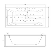 hydromasážna vaňa Laguna M PURE  biela 180x90x55 cm