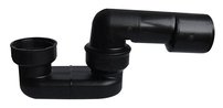 Vaňový sifón 6/4' x 40/50mm, výška 52 mm, Čierna