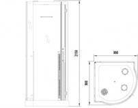 Parný sprchový box + infračervená kabína D76, 90x90x215cm