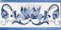 MODERNISTA Cenefa Benidoleig PB Azul C/C B 7,5x15