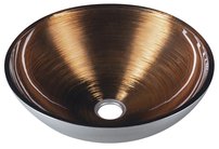 MURANO WENGE sklenené umývadlo 40x14cm, meď/strieborná