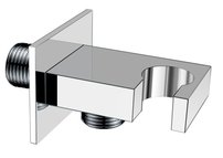 Pevný držiak sprchy, hranatý, s vyústením, chróm