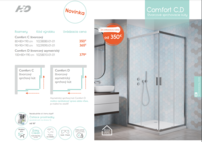 H2O obdĺžnikový sprchový kút Comfort D 100x80