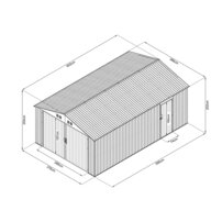kovová garáž Riwall PRO RMCG 20x13 Anthracite 3,8x6 m