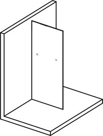 MODULAR SHOWER stena na inštaláciu na múr, jednodielna, 1000 mm s otvormi na držiak uterákov