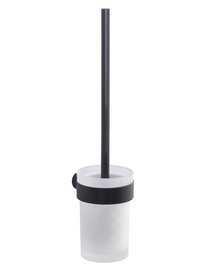 PIRENEI WC kefa závesná, čierna matná/sklo satin