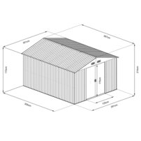 záhradný domček Riwall Pro RMSA 12x10 Anthracite 3 x 3,7 m