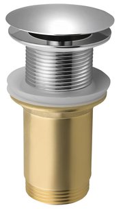 Neuzatvárateľná výpusť pre umývadla bez prepadu, velká zátka, V 10-50mm, chróm