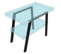 TWIGA oceľová podpera 80x67cm, čierna mat