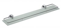 X-ROUND  E polička sklenená s výklopnou hrazdou 600x130mm, chróm