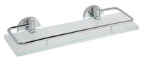 X-ROUND  E polička sklenená s výklopnou hrazdou 300x130mm, chróm
