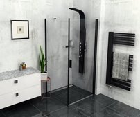 Zoom Line Black obdĺžniková sprchová zástena 800x900mm L/P varianta