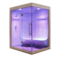 Parná sauna AWT W200B červený céder 118x135 vľavo
