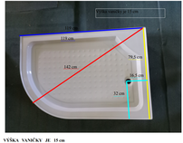Masážna kabína Biela perla 120 WHITE PEARL 120x80 ľavé prevedenie
