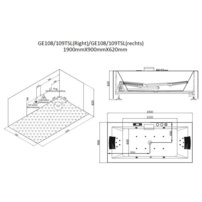 AWT GE109TSL 190x90 pravé