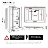 Parná kabína (so saunou) Premium Twin 1400x900mm Black Frame