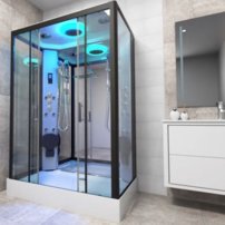 Sprchová kabína Premium Twin 1400x900mm Black Frame bez pary