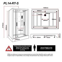 Parná kabína Platinium Twin 1400x900mm Black Frame